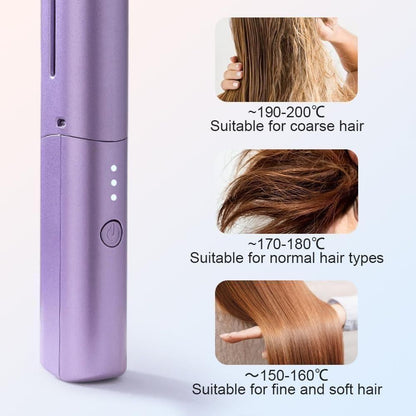 Cordless Mini Hair Straightener - Portable, Rechargeable & Adjustable