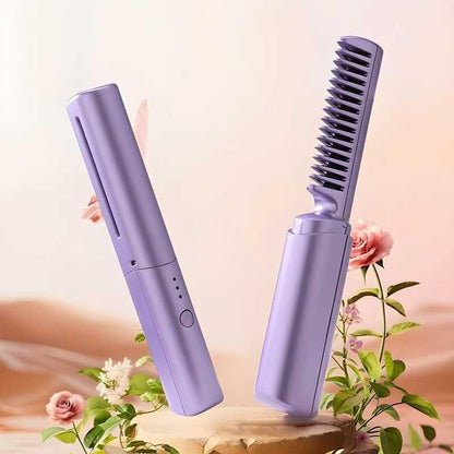 Cordless Mini Hair Straightener - Portable, Rechargeable & Adjustable